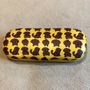 Yellow And Brown‎ Dog Hard Clamshell Eyeglasses Case